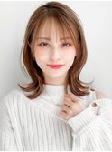 小顔カットくびれ20代30代40代◎外ハネ前髪ボブデザインカラー★