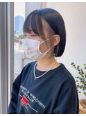 インナーカラーショコラアッシュベージュボブイヤリングカラー◎