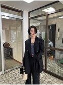 黒髪マッシュボブと縮毛矯正