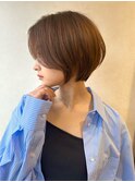 大人ショートボブショートカットココアアッシュくびれミディ