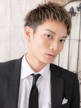 モッズヘアメン 札幌月寒店(mod's hair men) メッシュハイトーンカラーのツーブロックショートl札幌月寒