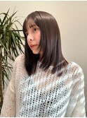 小顔前髪顔周りレイヤー×グレージュカラー デザインカラー
