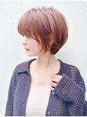 say.原田美千留　ショート ショートボブ 丸みショート ベージュ