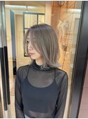 くびれショートボブ30代40代50代グレイカラー白髪染め白髪ぼかし