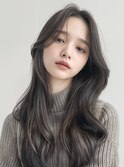 ★10代20代30代40代／グレージュ／韓国風レイヤー／韓国巻き髪