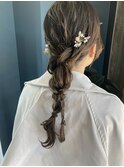 編みおろしヘアアレンジ