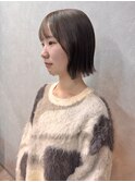 【切りっぱなしボブ】グレージュカラー