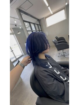 アレンヘアー 函館店(ALLEN hair) 《ジェンダーレスヘアー》ウルフ×ネイビーブルー