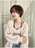 抜け感丸みショートボブ