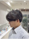 センターパート/ニュアンスパーマ/フェザーパーマ/メンズカット