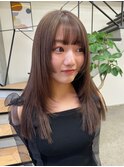 透明感たっぷり♪ブリーチ無しで出来るオリーブベージュ◎10代