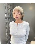 レイヤーボブ　ホワイトベースにブラウン×ブラックデザカラ！