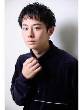 アクティブショート　前髪下ろしショート　ピンパーマ