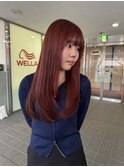 福岡天神 ブリーチなしカラー ダブルカラー ワインレッド