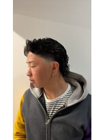 アカリワークスセカンド(AKARI WORKS 2nd)&nbsp;外人風ミディアムマレットのナチュラルウェーブスタイル