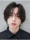 渋谷大人ルーズパーマ波巻きスパイラルメンズカットツイスパ緩め