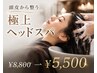 【導入記念初回限定】頭皮洗浄×極上ヘッドスパフルコース ¥8800→¥5500