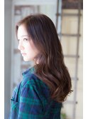 暗髪ダークショコラベージュ×ゆるふわパーマ