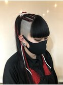 成人式用髪型　コーンローと刈り上げ