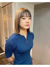 グリード ヘアー(GREED hair) 切りっぱなしと顔まわりカラーとカットとシアグレージュと