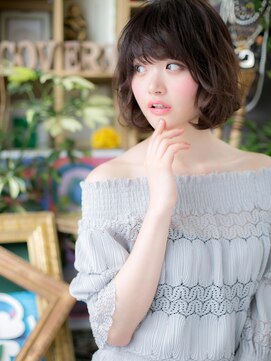 カバーヘア ブリス 北浦和(COVER HAIR bliss) シースルーバングショートパーマウルフボブh3北浦和20代30代40代