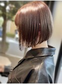 大人かわいい小顔ボブ抜け感ラベンダーグレージュ