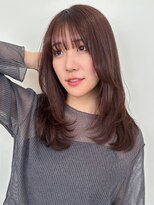 ノイカーム(noi Calm) 顔周りレイヤーカットグレージュカラーくびれボブベージュカラー