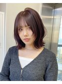 11441黒髪グレーアッシュ韓国風巻き姫カットレイヤーワンカール