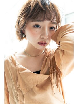 トクテ 高円寺(tokute) くびレイヤーエモージュ前髪ピンクベージュワンカール【高円寺】