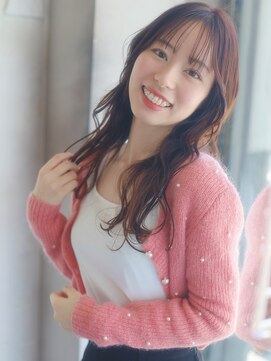 ベレッタ 楠葉店(veretta.) 春っぽコーラルピンクカラー/ピンクカラー/ウェーブカール