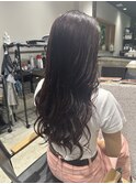ダークラベンダー　透明感カラー　艶巻き仕上げ