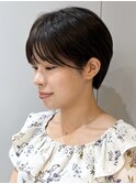 20代30代小顔ショートボブ◎透明感アッシュ×襟足コンパクト