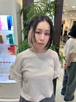 ソワンドゥ ブレス カルム 西中島店(soin de brace calme)&nbsp;ボブ×インナーカラー×ホワイト