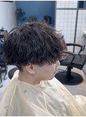 波巻きパーマ