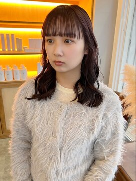 ユラギフロムユイマァル 水島店(YURAGI from YUIMARL) 前髪カタログ20代30代40代ピンクベージュブリーチなしカラー