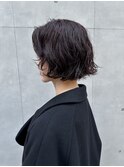 暗髪ボブパーマ