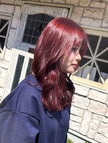ルートバイエアー(Root by air) 【ブリーチなし】とろける艶*深みチェリーレッド×顔周りカット