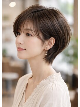 リアン アオヤマ(Liun Aoyama) 大人軽やかショート/アッシュブラウン/30代/40代/50代