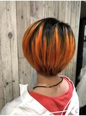 オレンジグラデーションショート