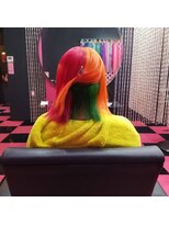 リミックス(REMIX by Love hair KING OF PRINCESS HAIR&EXTENTION)&nbsp;原色派手髪　原色レッド　原色オレンジ　原色グリーン