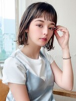 アフロート ディル(AFLOAT D'L)&nbsp;20代シースルーぱっつん前髪で可愛いくびれボブ結べるボブ