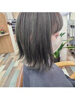 エイムヘアメイク 舟入店 切りっぱなしボブ×アッシュベージュカラー