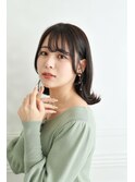 小顔外ハネミディアムアッシュ20代30代40代くびれミディ韓国ヘア