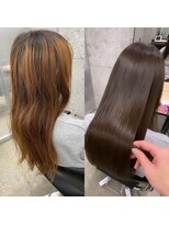 ウィールールピヴォクロス(WE RULE pivot cross)&nbsp;[札幌髪質改善ストレート]比較写真　ロングver