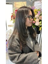 ラック(LUCK)&nbsp;切りっぱなしボブ/エアリーロング/美髪/ピンクブラウン/船橋韓国