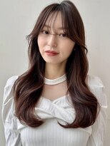 ロングレイヤー似合わカット顔まわりカット韓国ヘア