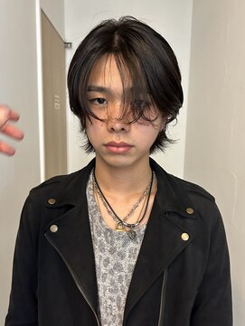 メゾンアクア 表参道(Maison ACQUA) =メンズボブ/ダークアッシュ/ニュアンスパーマ/メンズウルフ