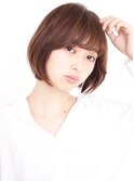 ひし形ショートボブ小顔ショートボブ前髪あり