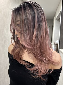 ルーゼン(LUXEN) 【LUXEN】ピンクバレイヤージュ×レイヤーカット