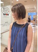 morio札幌　札幌ボブ　オリーブカラー　毛先カラー